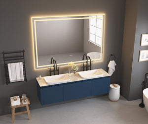 English Elm 84in. Matte Black Framed Led Vanity Mirror Dimmable Anti-fog Full Length Wall Mount W127294621