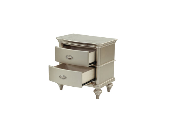 English Elm NIGHTSTAND Champagne Wood Nightstand 28"x17"x28"H – Elegant Vintage Finish, Compact Storage Drawer B089112924