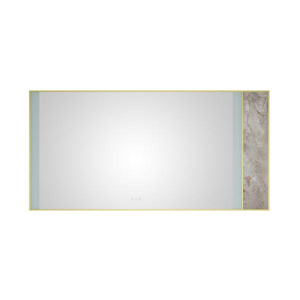 English Elm 72x 36 Inch Led Backlit Bathroom Vanity Mirror with Anti-fog Touch Dimmer Black Frame W1272103528