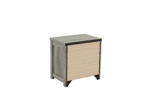 English Elm NIGHTSTAND Light Gray Oak Wood 24"x17"x25"H | Compact Modern Bedroom Storage Table with Durable Finish B089112927