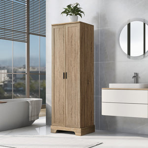 English Elm Storage Cabinet With Two Doors For Bathroom, Office, Adjustable Shelf, Mdf Board, Brown (Old Sku:Wf302824Aad)