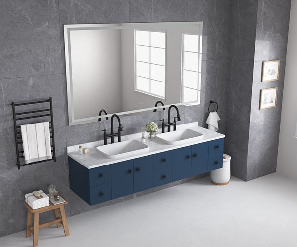 English Elm 84*48 Led Backlit Bathroom Wall Mirror with Anti-fog Touch Control and High Lumen Output W1272125172