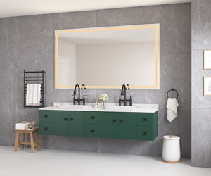 English Elm 60in. Led Bathroom Wall Mirror with Anti-fog Three Color Temps and Touch Control W1272P144854