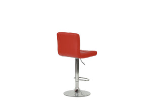 English Elm BAR STOOL Sleek Red Faux Leather Bar Stool with Chrome Frame Adjustable 35-43"H Comfortable Seat B089112912