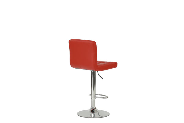 English Elm BAR STOOL Sleek Red Faux Leather Bar Stool with Chrome Frame Adjustable 35-43"H Comfortable Seat B089112912