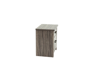 English Elm NIGHTSTAND Gray Oak Wood Nightstand 24"x16"x24"H Rustic Brown-Gray Finish Compact Storage Charm B089112930