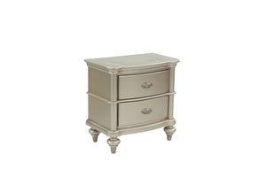 English Elm NIGHTSTAND Champagne Wood Nightstand 28"x17"x28"H – Elegant Vintage Finish, Compact Storage Drawer B089112924