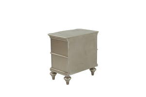 English Elm NIGHTSTAND Champagne Wood Nightstand 28"x17"x28"H – Elegant Vintage Finish, Compact Storage Drawer B089112924