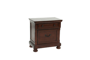 English Elm NIGHTSTAND Antique Cherry Wood Nightstand 29"x18"x30" Dark Brown Finish Classic Storage Drawer Appeal B089112921