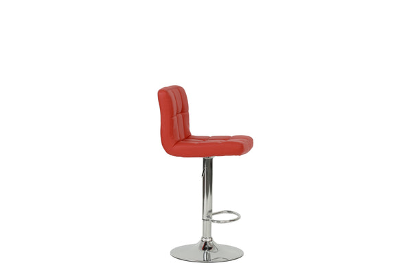 English Elm BAR STOOL Sleek Red Faux Leather Bar Stool with Chrome Frame Adjustable 35-43"H Comfortable Seat B089112912
