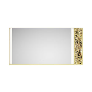 English Elm 72x 36 Inch Led Backlit Bathroom Vanity Mirror with Anti-fog Touch Dimmer Black Frame W1272103528