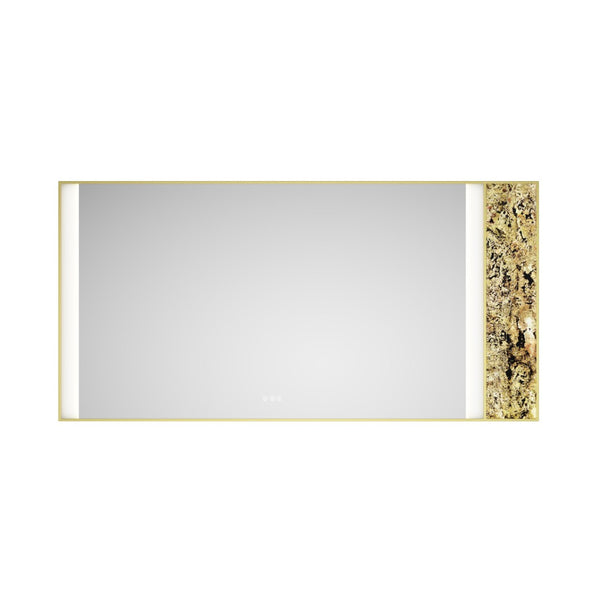 English Elm 72x 36 Inch Led Backlit Bathroom Vanity Mirror with Anti-fog Touch Dimmer Black Frame W1272103528