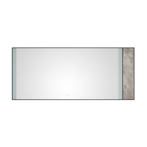 English Elm 84x 36 Inch Backlit Bathroom Vanity Mirror with Anti-fog Led Wall Mount Black Frame W1272103490