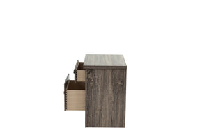 English Elm NIGHTSTAND Gray Oak Wood Nightstand 24"x16"x24"H Rustic Brown-Gray Finish Compact Storage Charm B089112930