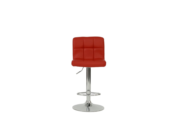 English Elm BAR STOOL Sleek Red Faux Leather Bar Stool with Chrome Frame Adjustable 35-43"H Comfortable Seat B089112912