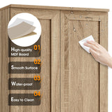 English Elm Storage Cabinet With Two Doors For Bathroom, Office, Adjustable Shelf, Mdf Board, Brown (Old Sku:Wf302824Aad)