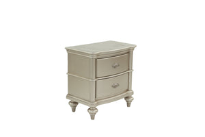 English Elm NIGHTSTAND Champagne Wood Nightstand 28"x17"x28"H – Elegant Vintage Finish, Compact Storage Drawer B089112924