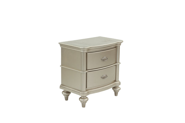 English Elm NIGHTSTAND Champagne Wood Nightstand 28"x17"x28"H – Elegant Vintage Finish, Compact Storage Drawer B089112924