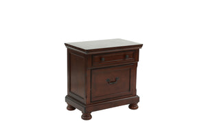 English Elm NIGHTSTAND Antique Cherry Wood Nightstand 29"x18"x30" Dark Brown Finish Classic Storage Drawer Appeal B089112921