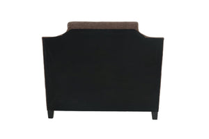 English Elm FULL Bed Brown Fabric Platform with Solid Wood Frame, 50" Headboard, 28" Footboard — Modern Durable Design B089S00136