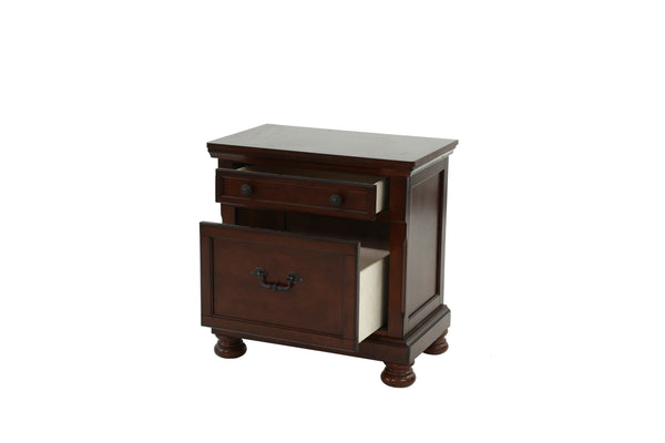 English Elm NIGHTSTAND Antique Cherry Wood Nightstand 29"x18"x30" Dark Brown Finish Classic Storage Drawer Appeal B089112921