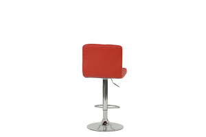 English Elm BAR STOOL Sleek Red Faux Leather Bar Stool with Chrome Frame Adjustable 35-43"H Comfortable Seat B089112912