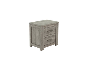 English Elm NIGHTSTAND Light Gray Oak Wood 24"x17"x25"H | Compact Modern Bedroom Storage Table with Durable Finish B089112927