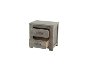 English Elm NIGHTSTAND Light Gray Oak Wood 24"x17"x25"H | Compact Modern Bedroom Storage Table with Durable Finish B089112927