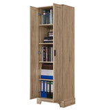 English Elm Storage Cabinet With Two Doors For Bathroom, Office, Adjustable Shelf, Mdf Board, Brown