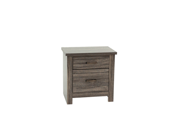 English Elm NIGHTSTAND Gray Oak Wood Nightstand 24"x16"x24"H Rustic Brown-Gray Finish Compact Storage Charm B089112930