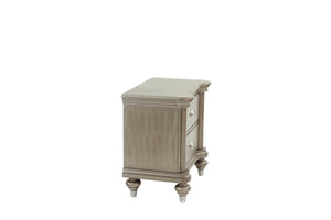 English Elm NIGHTSTAND Elegant Champagne Wood Nightstand 28"x18"x28"H — Compact Storage, Sleek Classic Finish B089112932
