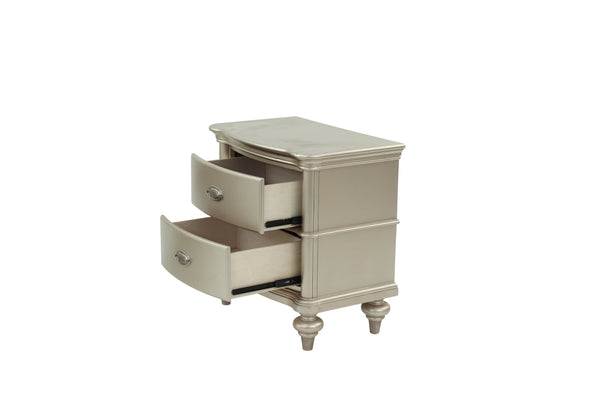 English Elm NIGHTSTAND Champagne Wood Nightstand 28"x17"x28"H – Elegant Vintage Finish, Compact Storage Drawer B089112924