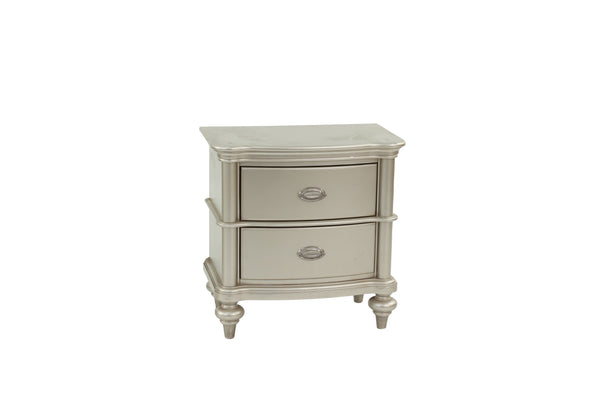 English Elm NIGHTSTAND Champagne Wood Nightstand 28"x17"x28"H – Elegant Vintage Finish, Compact Storage Drawer B089112924