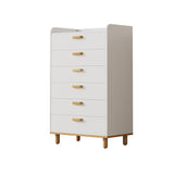 Hearth and Haven Modern Simple Style White Modern Six-Drawer Chest For Bedroom, Kid'S Room, Living Room, Nursery Room WF305226AAK