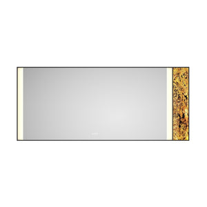 English Elm 84x 36 Inch Backlit Bathroom Vanity Mirror with Anti-fog Led Wall Mount Black Frame W1272103490