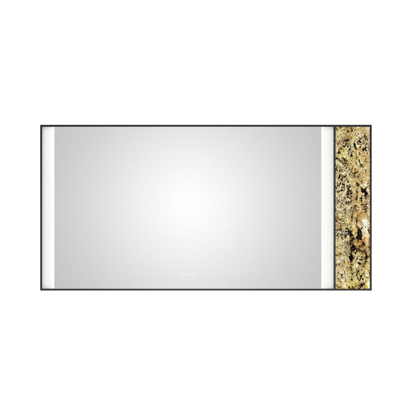 English Elm 72x 36 Inch Led Backlit Bathroom Mirror Anti-fog Touch Dimming Wall Mount Vanity Matte Black W1272103530