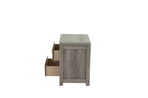 English Elm NIGHTSTAND Light Gray Oak Wood 24"x17"x25"H | Compact Modern Bedroom Storage Table with Durable Finish B089112927