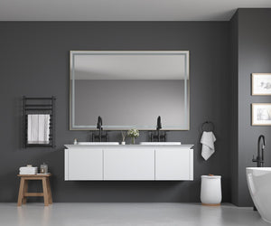 English Elm 84in. Matte Black Framed Led Vanity Mirror Dimmable Anti-fog Full Length Wall Mount W127294620