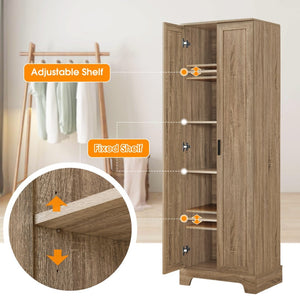 English Elm Storage Cabinet Freestanding Mdf Two Door Adjustable Shelving for Home Office Bath N725P331419D