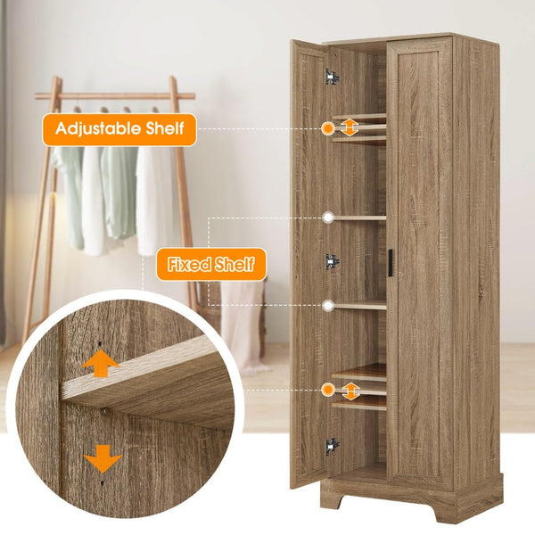 English Elm Storage Cabinet Freestanding Mdf Two Door Adjustable Shelving for Home Office Bath N725P331419D