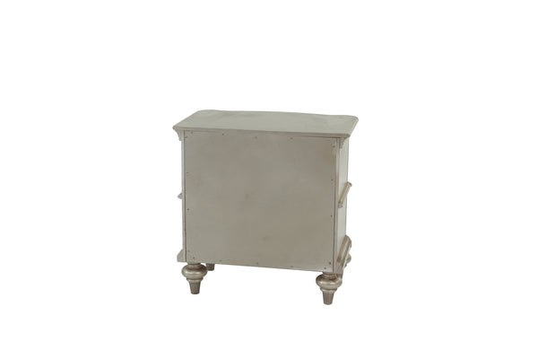 English Elm NIGHTSTAND Champagne Wood Nightstand 28"x17"x28"H – Elegant Vintage Finish, Compact Storage Drawer B089112924