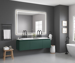 English Elm 84in. Matte Black Framed Led Vanity Mirror Dimmable Anti-fog Full Length Wall Mount W127294620