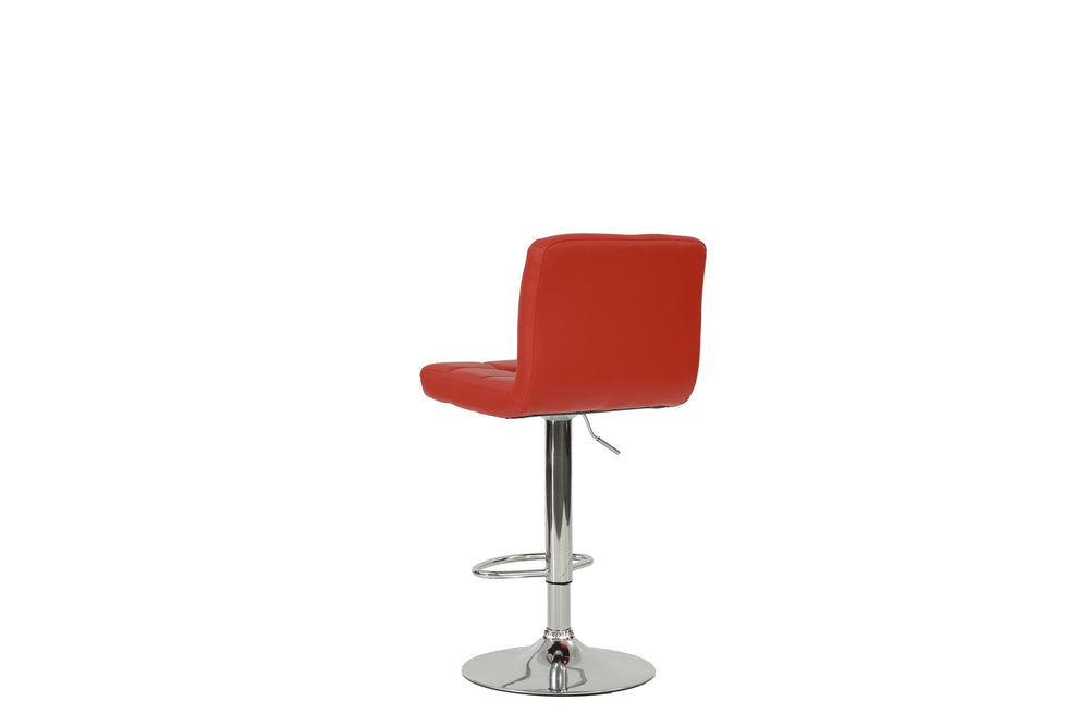 English Elm BAR STOOL Sleek Red Faux Leather Bar Stool with Chrome Frame Adjustable 35-43"H Comfortable Seat B089112912