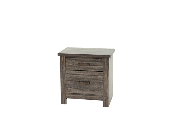 English Elm NIGHTSTAND Gray Oak Wood Nightstand 24"x16"x24"H Rustic Brown-Gray Finish Compact Storage Charm B089112930