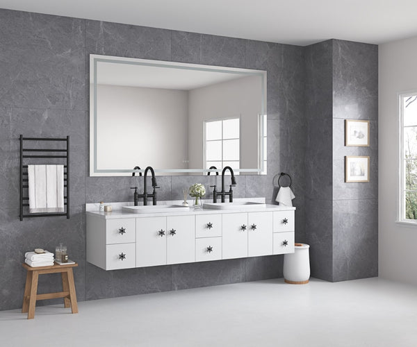 English Elm 60in. Led Bathroom Wall Mirror with Anti-fog Three Color Temps and Touch Control W1272P144854