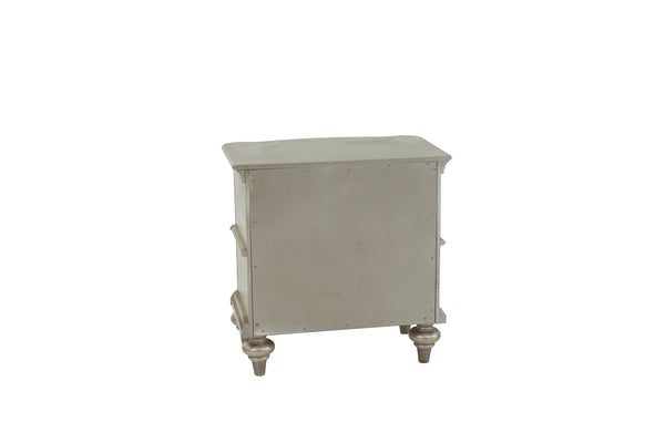 English Elm NIGHTSTAND Champagne Wood Nightstand 28"x17"x28"H – Elegant Vintage Finish, Compact Storage Drawer B089112924