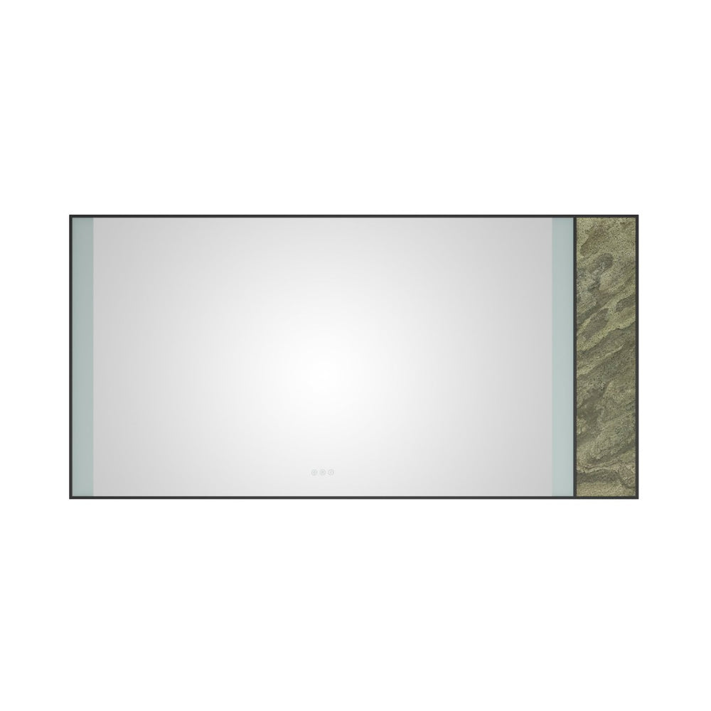 English Elm 72x 36 Inch Led Backlit Bathroom Mirror Anti-fog Touch Dimming Wall Mount Vanity Matt Black W1272103529