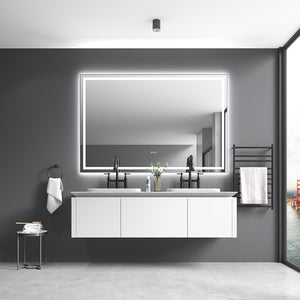 English Elm 84in. Matte Black Framed Led Vanity Mirror Dimmable Anti-fog Full Length Wall Mount W127294621