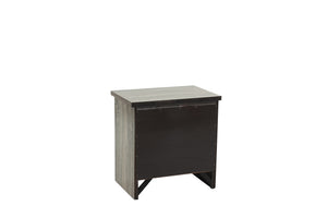 English Elm NIGHTSTAND Gray Oak Wood Nightstand 24"x16"x24"H Rustic Brown-Gray Finish Compact Storage Charm B089112930