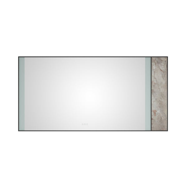 English Elm 72x 36 Inch Led Backlit Bathroom Mirror Anti-fog Touch Dimming Wall Mount Vanity Matte Black W1272103530